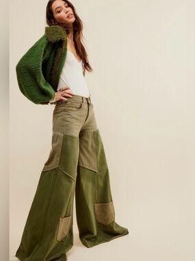 Free People x Tricia Fix Reworked Denim Bell Jeans